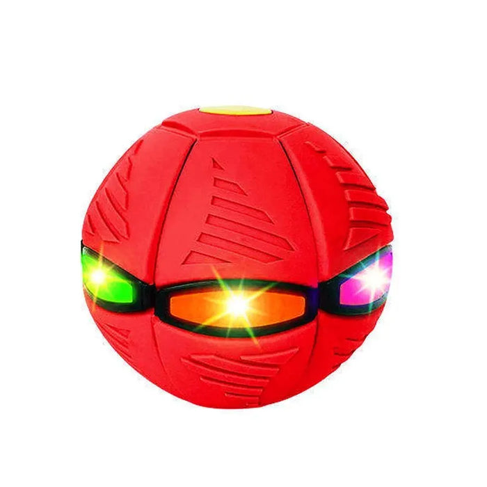 Outdoor Deformable Glowing Multiplayer UFO Football Flexible Deformation Led Flying Flat Throw Elastic Bouncing Ball