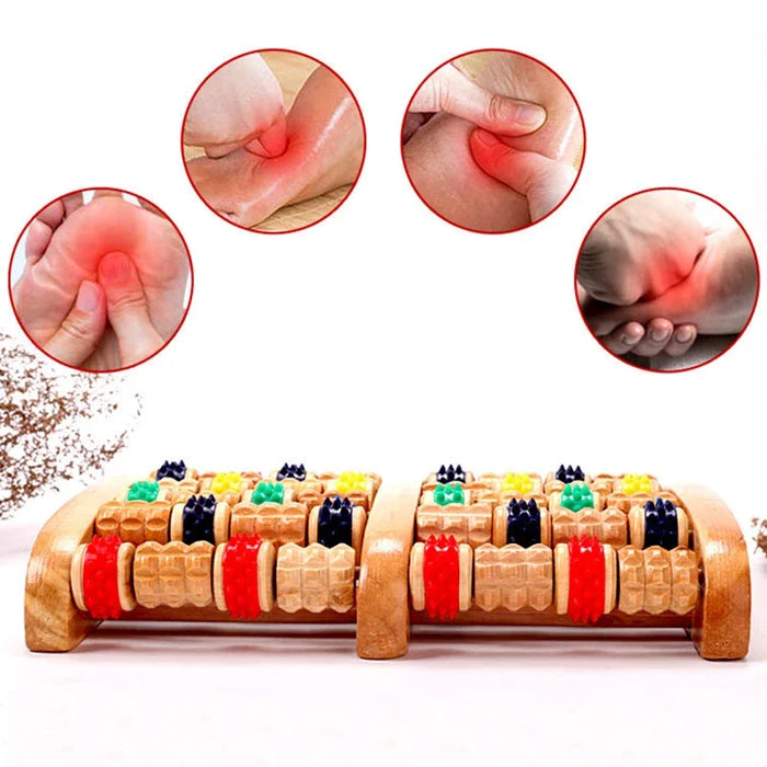 Wooden Foot Massager Roller  Acupressure Relax Massage Pain Stress Relief Shiatsu Roller Feet Care Massager Wholesale