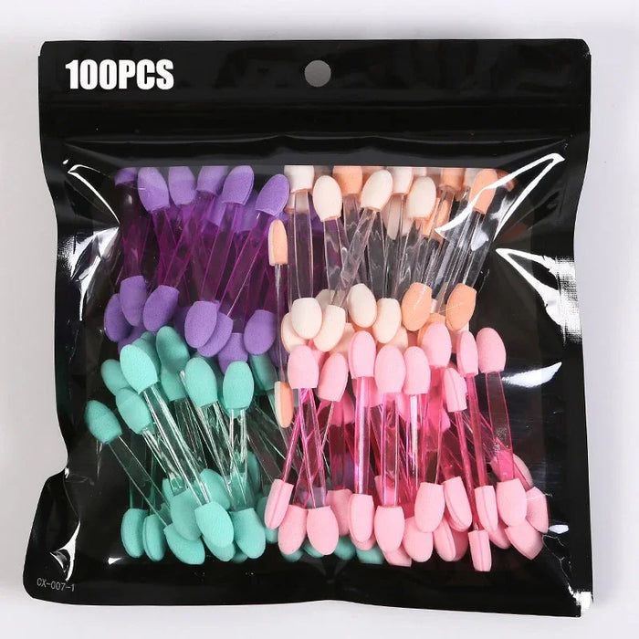 10/100Pcs Small Portable Eyeshadow Applicators In Bulk Double Sponge Eye Shadow Brush Makeup Tools Double-headed Eyeshadow Brush