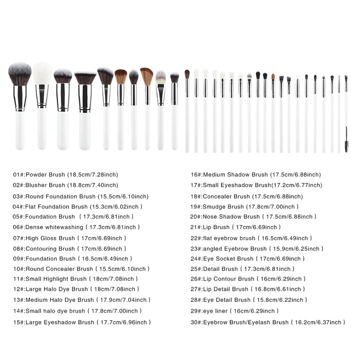 30pcs Professional Makeup Brushes Set Cosmetic Beauty Tools Foundation Eyeshadow Concealer Blend Brushes Fluffy Bristle Powder