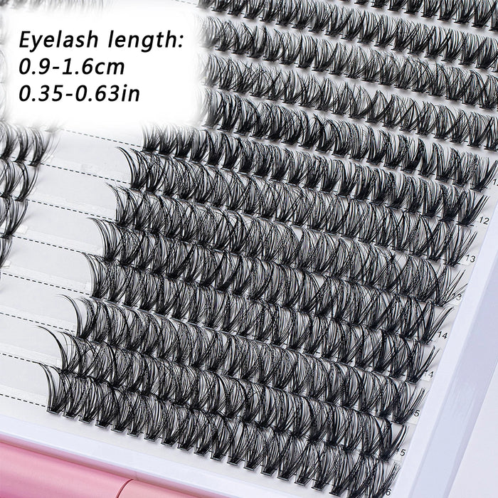 560pcs Diy Lash Extension Kit,Cluster Eyelash,Individual Lashes Kit,Cluster Lashes with Bond and Seal,Glue Remover