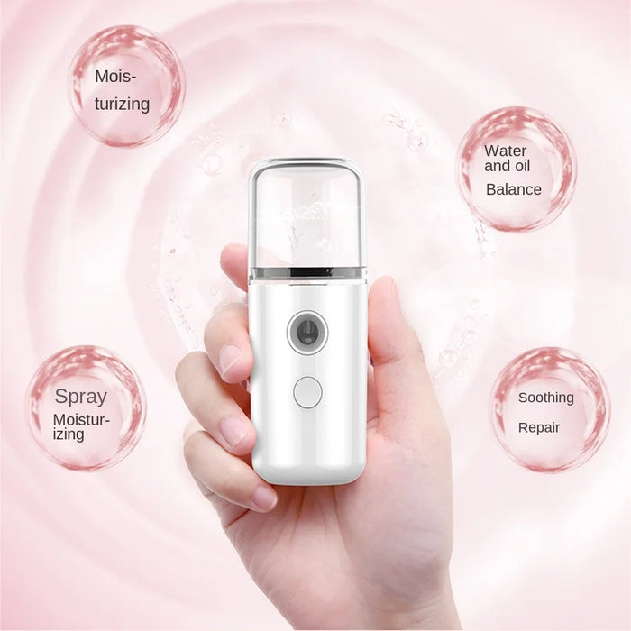 Mini Portable Humidifier Facial Steamer Device Beauty Spray Hydrating Apparatus Cold Spray Apparatus Rechargeable Nano Spray