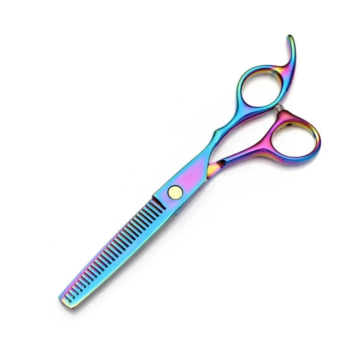 Professional Japan 440c Steel 6inch Rainbow Cut Hair Scissors Set Cutting Shears Thinning Barber Scissor Hairdressing Scissors