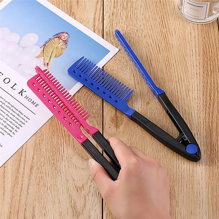 Flat Comb Straightening Comb Salon Hair Brush Combs Hairdressing Styling Hair Straightener V-shaped Straight Comb Straightener