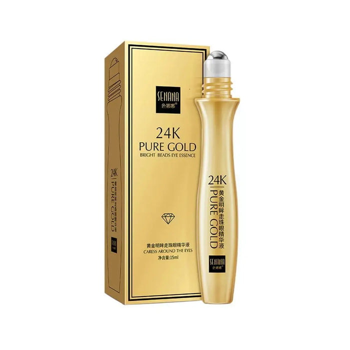 24K Gold Bright Eye Roller Eye Cream Hydrating Moisturizing Eye Serum Eye Care Dark Circles Removal Anti 15ml L2P8