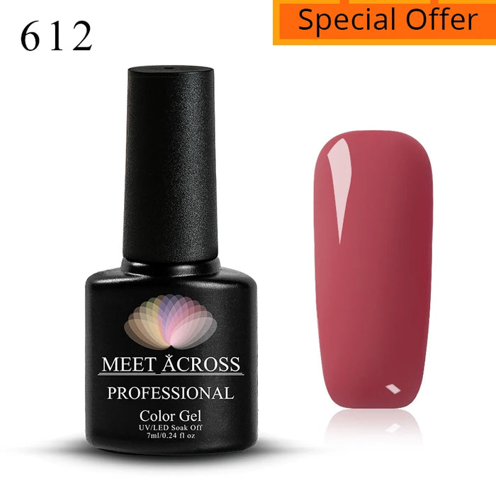 MEET ACROSS 7ml 140 Colors Nail Gel Polish Colorful Laser Glitter Sequins Gel Soak Off UV LED Gel Nail Art DIY Design Varnishes