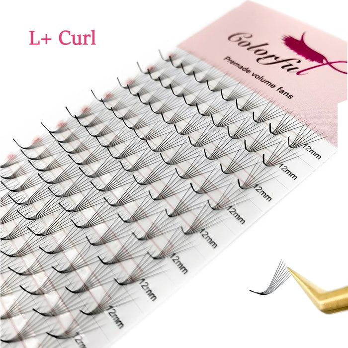 L/M CURL Premade Volume Lash Thin Pointy Base 10D Faux Mink Lashes Extension Russian Volume Individual Lash Makeup Cilios L curl