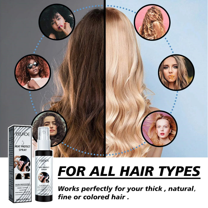 Heat Protect Spray Leave-in Heat Primer Thermal Heat Protection Spray Hair Shine Mist Curly Perm Quick Styling Non-washing