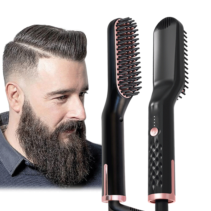 Ionic Hair Beard Straightener Comb Anti-Scald Ceramic Heated Beard Brush Portable Beard Straightening Comb