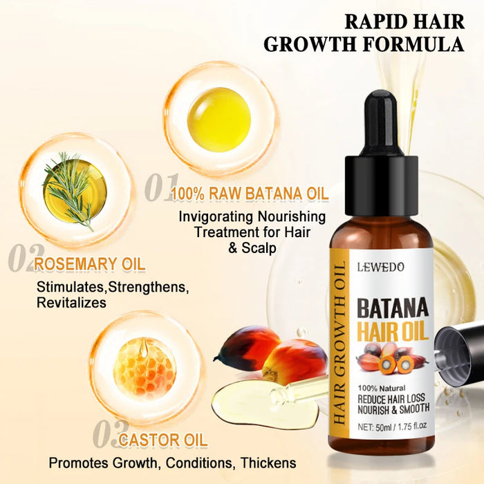 Natural 100% Batana Oil For Healthy Hair Treatment Oil Natural Promotes Hair Wellness For Men Women Enhances Anti Hair Break