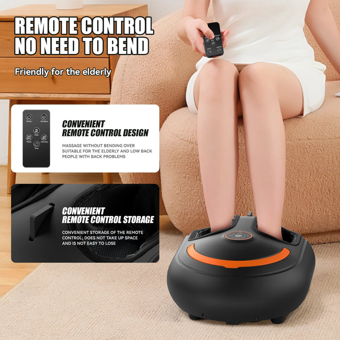 Multifunctional Electric Foot Massager Machine With Remote Control Kneading Roller Airbag Warm Compress Shiatsu Relaxation Gift