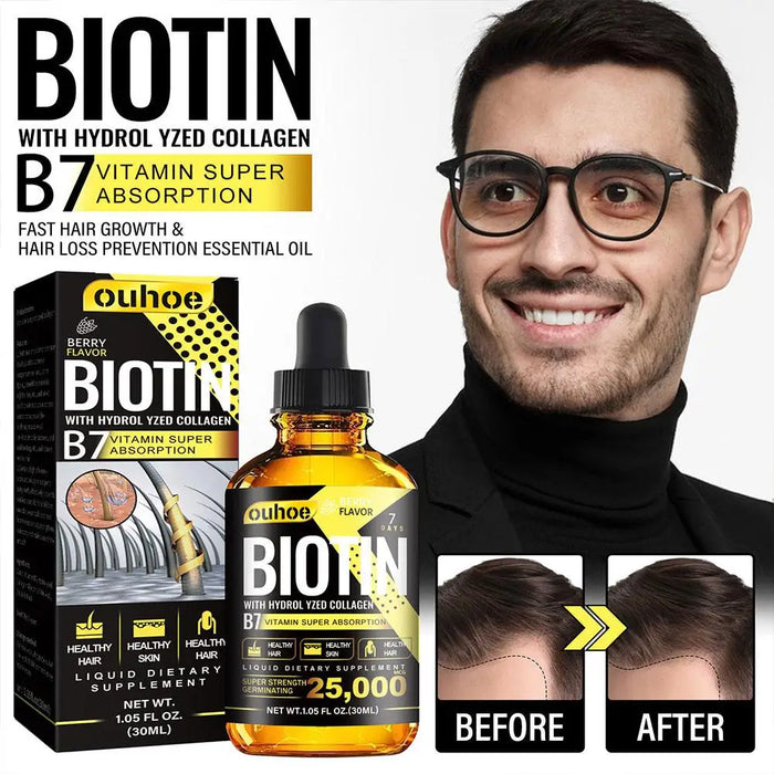 Nutrition Biotin Liquid Drops Essential Oil Collagen B7 Vitamin Oil Trengthen Hair Root Anti Hair Weak Treatment