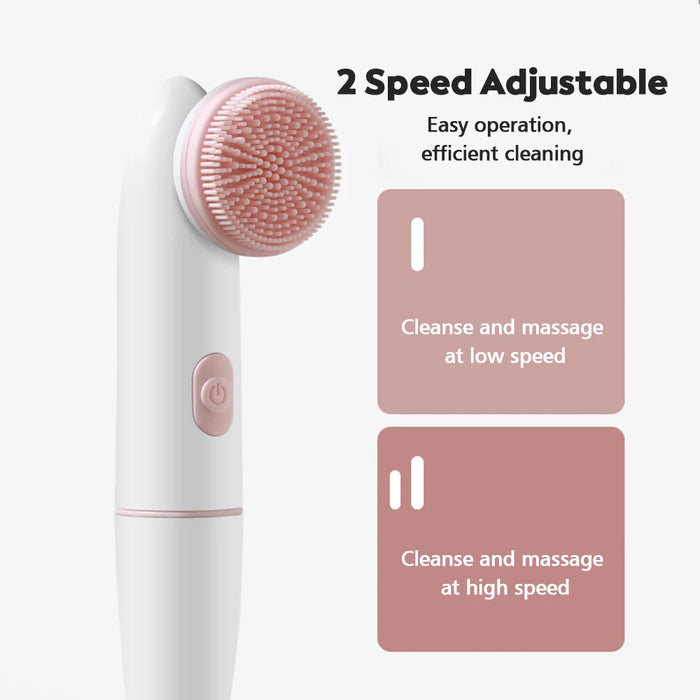 2 in 1 Electric Silicone Facial Cleansing Brush Deep Clean Skin Care Tool Peeling Blackhead Removal Pore Cleanser Face Massager