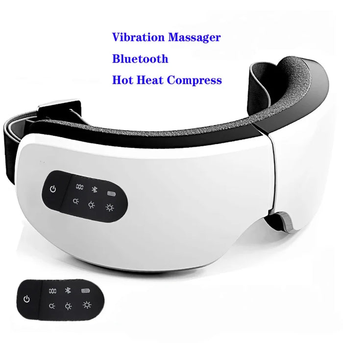 Updated Smart Eye Massager Hot Compress Bluetooth Music Heating Fatigue Relief Foldable USB Charging Eye Care