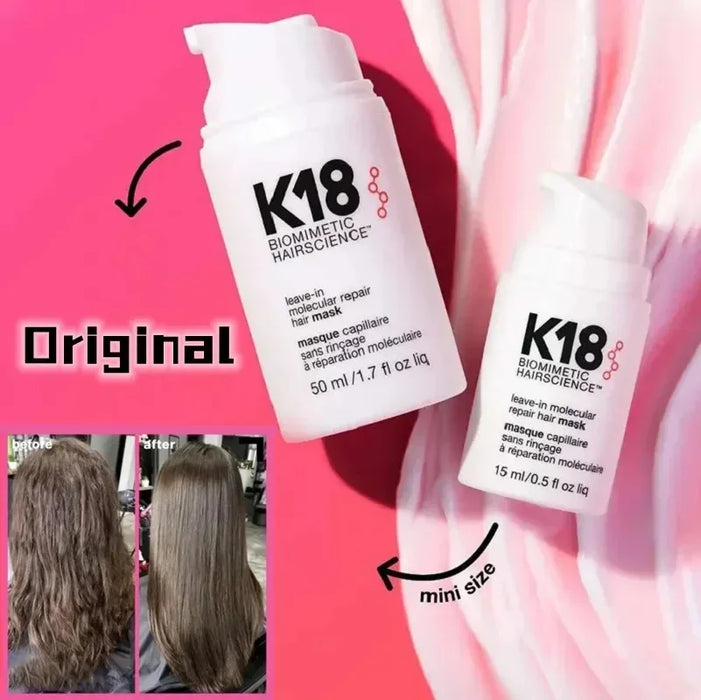 50ML K18 Leave-In Molecular Repair Hair Mask Damage Restore Soft Hair Deep Repair Keratin & Scalp Treatment Hair Care Condition