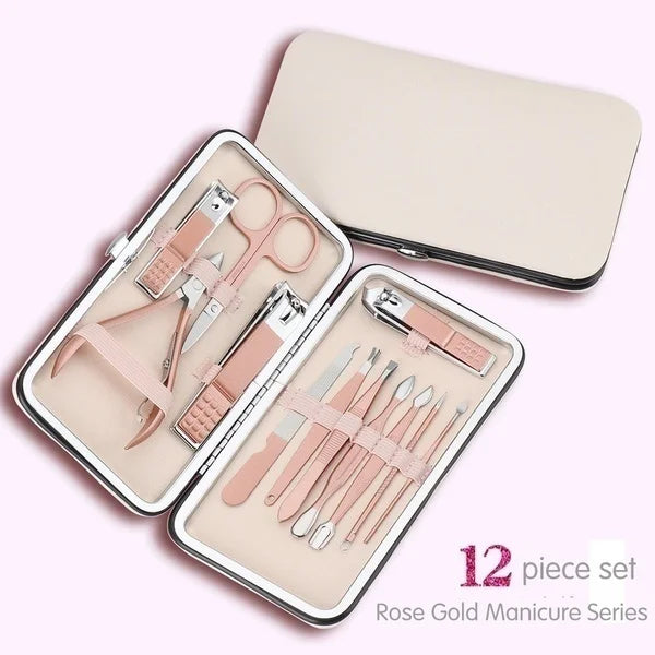 New Rose Gold& Black  Nail Scissors Set Nail Clippers Pedicure Beauty Nail Tools