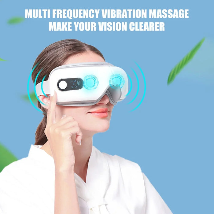 Heated Eye Massager Smart Airbag Vibration Eye Care Instrument With Bluetooth Eye Massage Glasses Fatigue Pouch ＆ Wrinkle