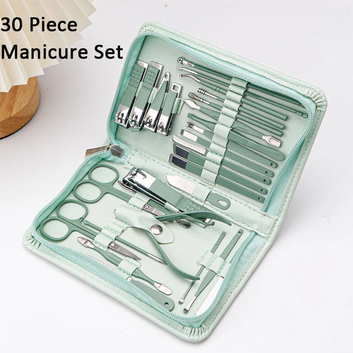 Manicure Set 30 in 1 Nail Clipper Set Nail Kit for Women Men Stainless Steel Manicure Kit Professional with Travel Case