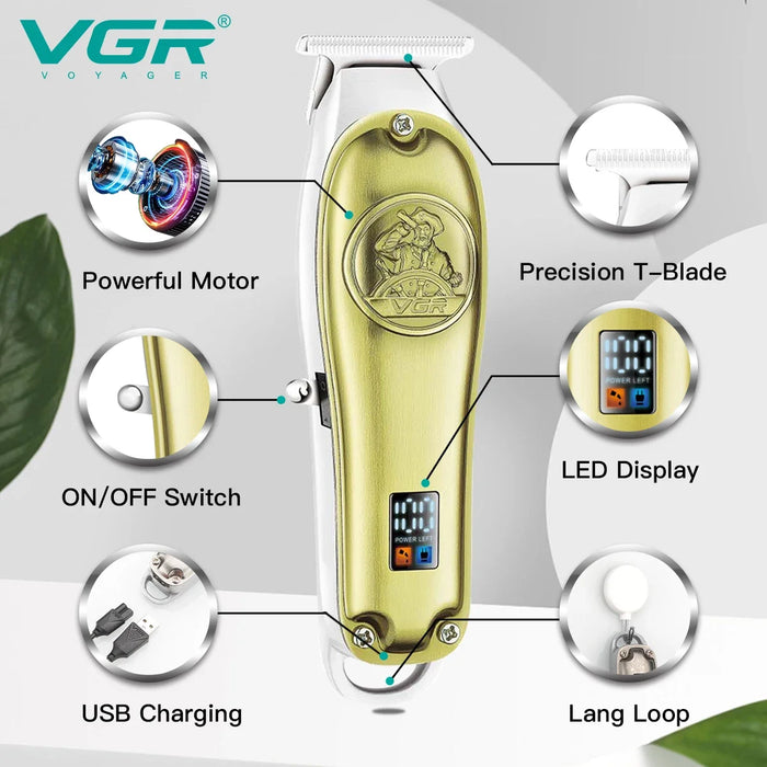 VGR Hair Clipper Cordless Hair Cutting Machine Electric Hair Trimmer Barber Professional Clippers Metal Trimmer for Men V-920