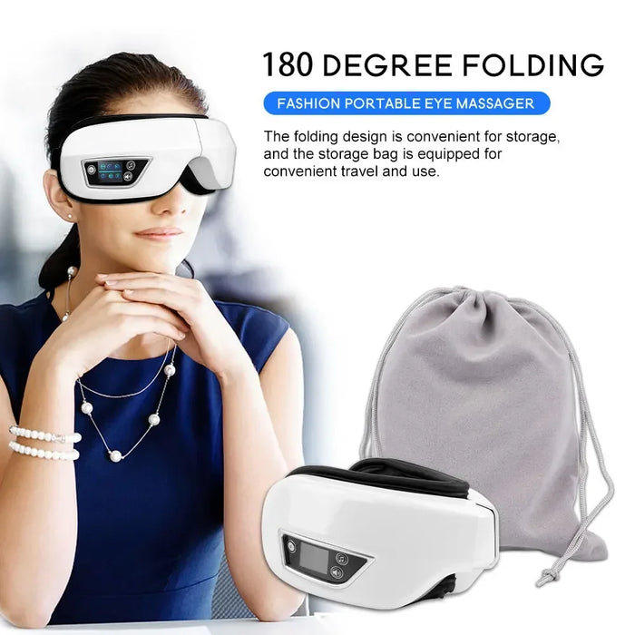 Eye Massager With Heat Smart Airbag Vibration Eye Care Compress Bluetooth Eye Massage Relax Migraines Relief Improve Sleep