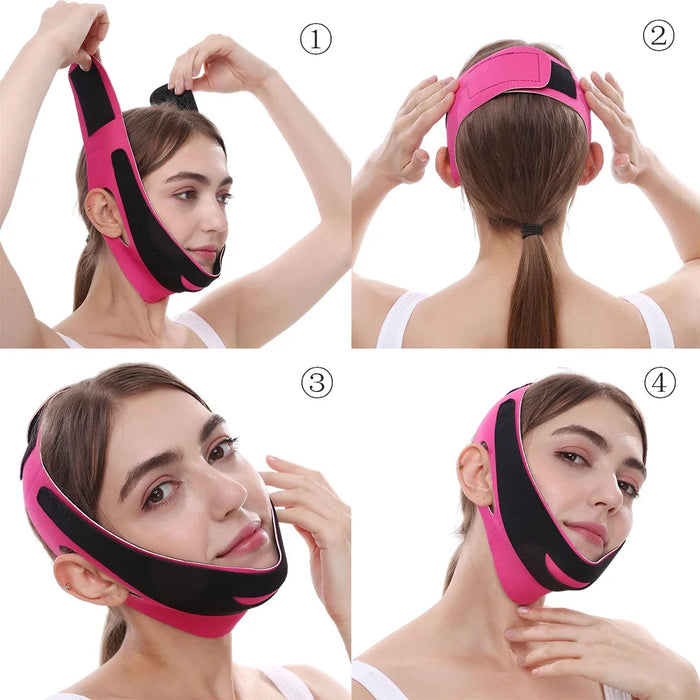 Face Slimming Bandage V Line Facial Shaper Elastic Double Chin Remover Lift Up Belt Face Massager Women Strap Skin Beauty Care