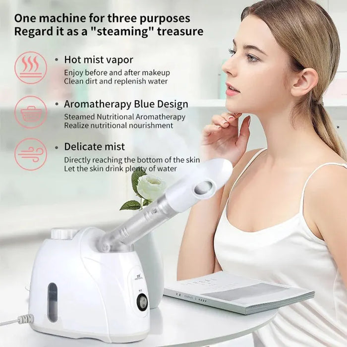 Facial Steamer with Extendable Arm Steaming Warm Mist Humidifier for Face Spa Sinuses Moisturizing, Homeuse Or Salon