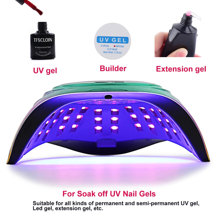 2023 NEW Nail Lamp 208W UV LED Nail Dryer for Curing Gels Polish With Smart Sensor Manicure Nail Art Salon Equipment Brand