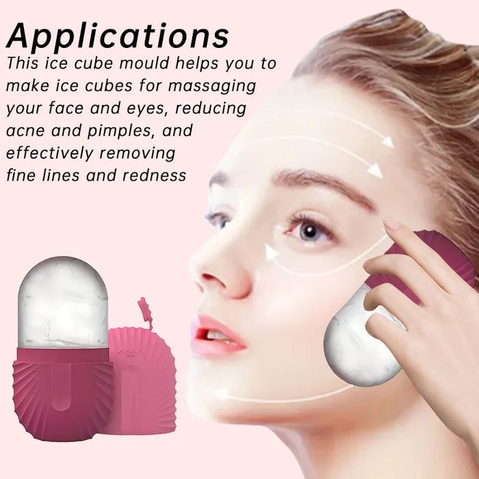 Facial Ice Cube Mold Silicone Freezing Beauty Lifting Ice Face Tool Eye Skin Educe Massager Roller Ball Skin Care Tools