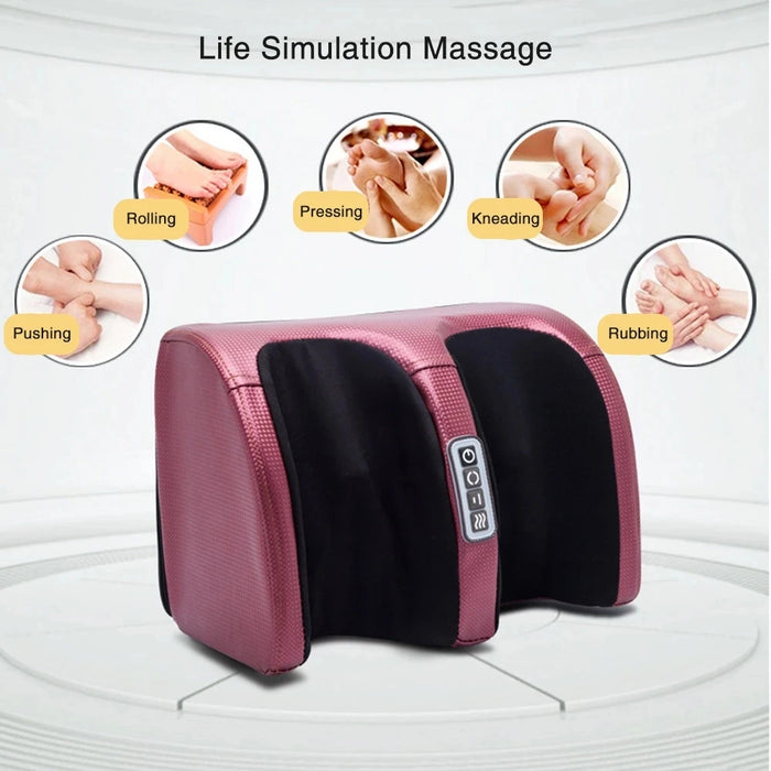 Electric Foot Massager Heating Therapy Hot Compression Shiatsu Kneading Roller Muscle Relaxation Relieve Fatigue Foot Spa Machin