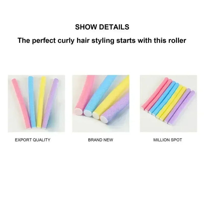 10pcs Heatless Hair Curler No Heat Hair Rollers Soft Curls Curling Rod Roller Sticks Perm Rods Wave Formers Hair Styling Tools