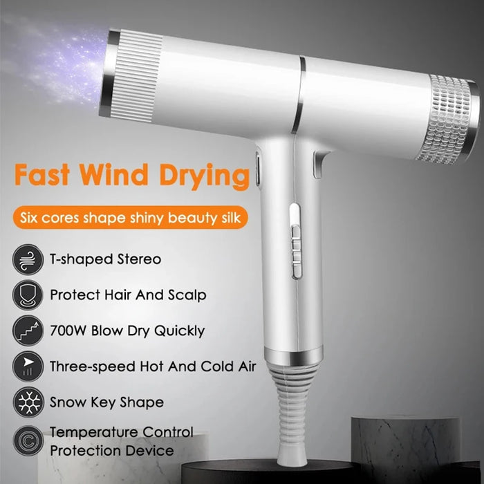 High Speed Hair Dryer Electric Negative Ion Hair Dryer Constant Temperature Care Hair  Portable Essential For Home And Travel