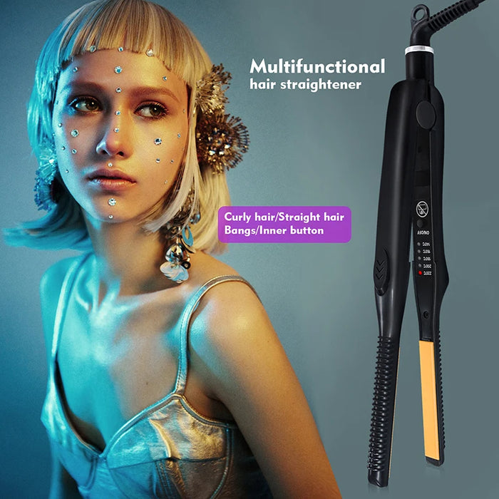 2 In 1 Hair Straightener Hair Curler Professional Ceramic Flat Iron For Short Hair Women And Men Beard Straightener