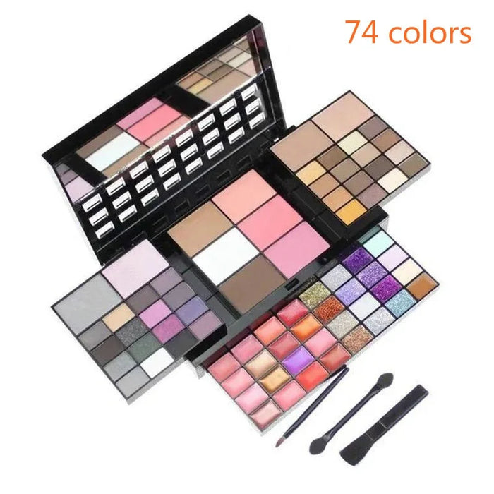 40/74/78 Colors Glitter Eyeshadow Palette Matte Waterproof Long Lasting Pressed Powder Cosmetics Kit  Fashion Women MakeUp Tools