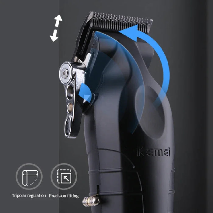 Kemei Barber Hair Cut Machine Cordless Hair Trimmer Professional Rechargeable Electric Hair Clippers With Charging Base