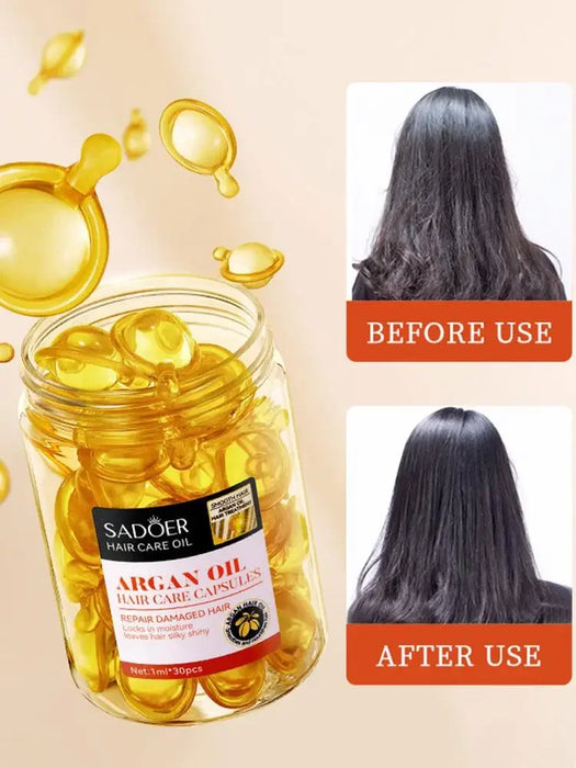 Smooth Silky Hair Vitamin Capsule Keratin Oil Hair Moroccan Anti-Loss Repair Damaged Hair Care Serum Products