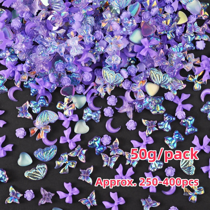 500-600pcs Bow Flower Nail Art Resin Decorations Mix Shapes Nail Charms Press on Manicure Supplies Jewelry Kawaii Accessories *&