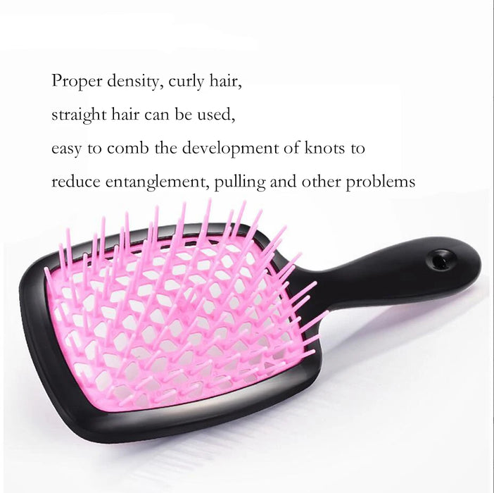 New Square Hollow Hair Comb Scalp Massager Simple Rib Hairbrush Demelant Brush Detangling Comb Fluffy Hairdressing Style Tool