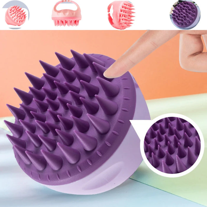 Portable Silicone Shampoo Brush Handheld Round Soft Scalp Massage Brush Bath Massage Brush Hair Shower Brush Comb Hair Care