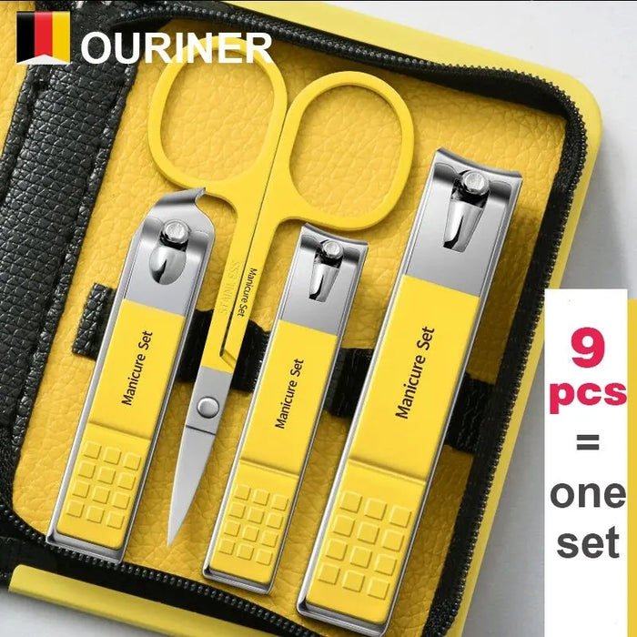 Portable Nail Scissors Set Manicure Set Pedicure Kit Stainless Steel Nail Clippers Tool Travel Grooming Case