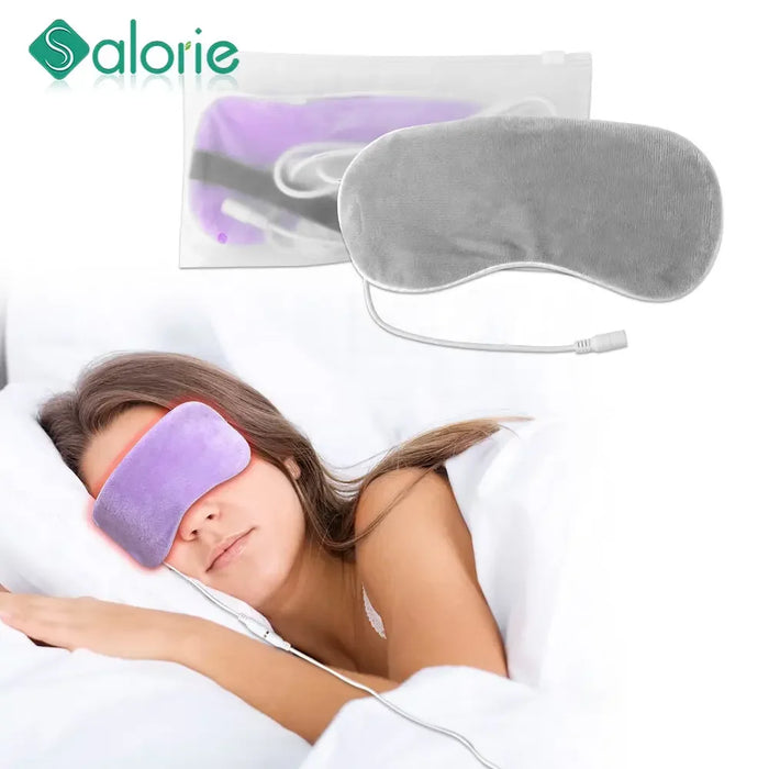 USB Heated Eye Mask Reusable USB Steaming Mask Eye Massager for Sleeping Puffiness Anti Dark Circle Patch Hot Blindfold Eye Care