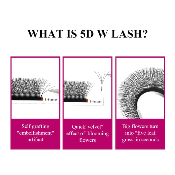 FADVAN 5D W Shape Lashes 0.07/0.05 C/D/DD/LCurl 3D/4D/5D/6D/7D/8D W Lashes Natural Soft Professional Lashes