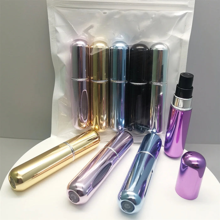 5Pcs/Set Travel Perfume Bottle Refillable Portable Mini Atomizer Spray Refill Bottle Women Pocket Dispenser Cologne Sprayer 5ml