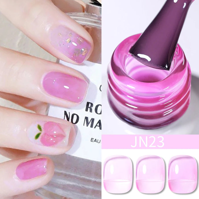 BORN PRETTY Jelly Nude Gel Nail Polish 10ml Light Pink Peach Translucent Color UV Light Cure Gel Varnish Nail Art DIY at Home