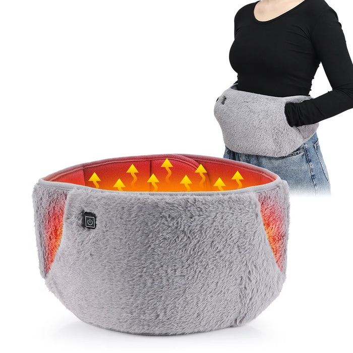 Electric Heating Pad for Menstrual Cramps Plush Warm Palace Belt Lumbar Abdominal Pain Relief Uterus Hand Warmer Winter