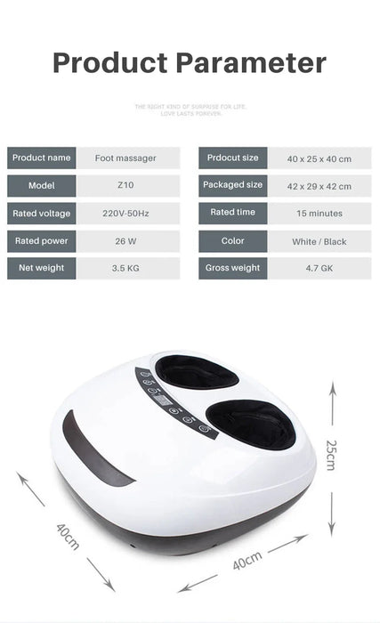 Foot Massager Machine Spa Electric 220V Electric Antistress 3D Shiatsu Kneading Air Pressure  Care Infrared With Heating Roller