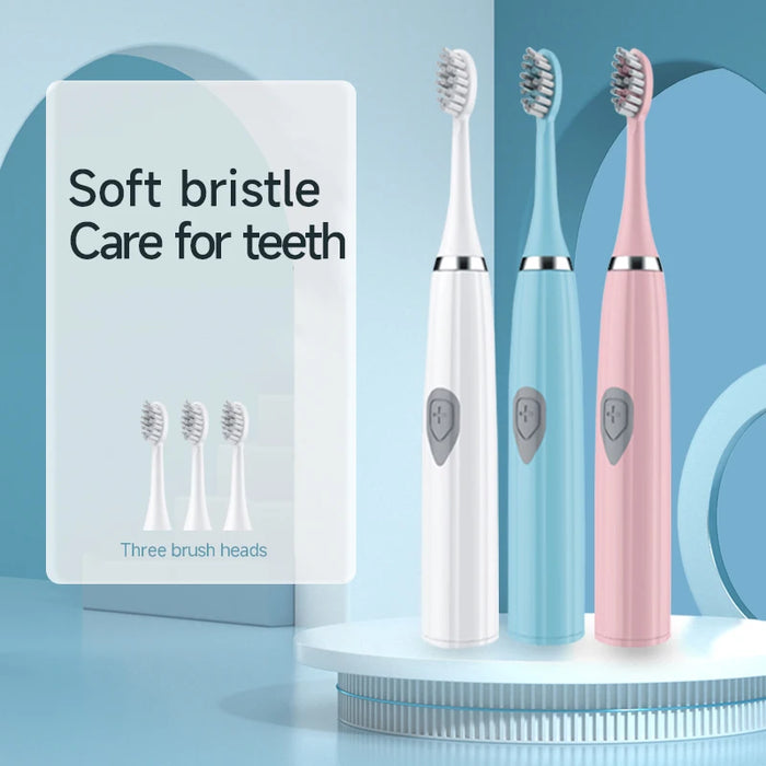 Electric Toothbrush for Adults Teeth Cleaner Soft DuPont Bristle Portable Battery Endurance IPX6 Waterproof Oral Care