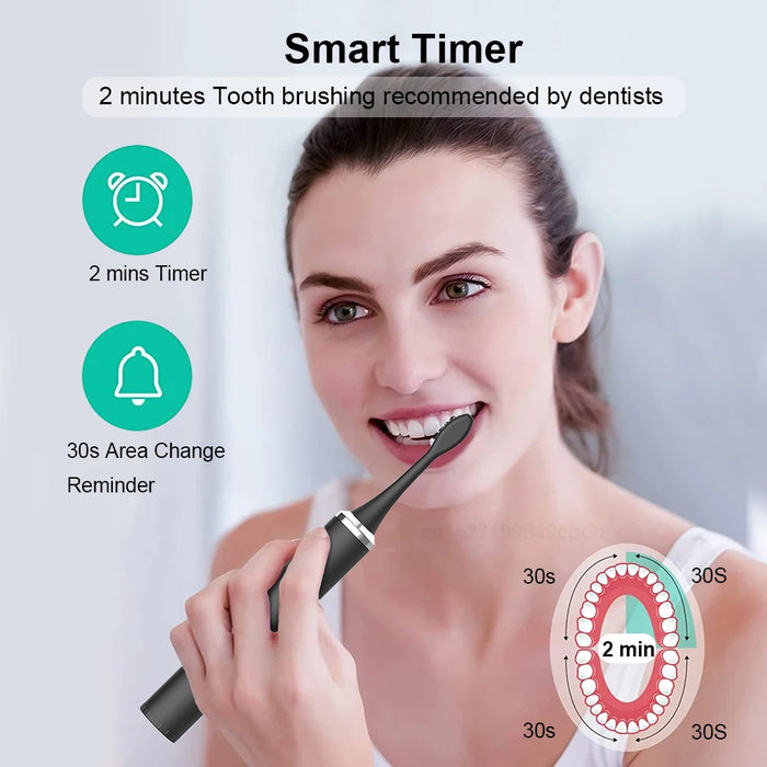 Electric Toothbrush Sonic Vibration Tooth Brushes For Teeth Whitening Oral Care Cleaner USB Rechargeable Toothbrush for Adult