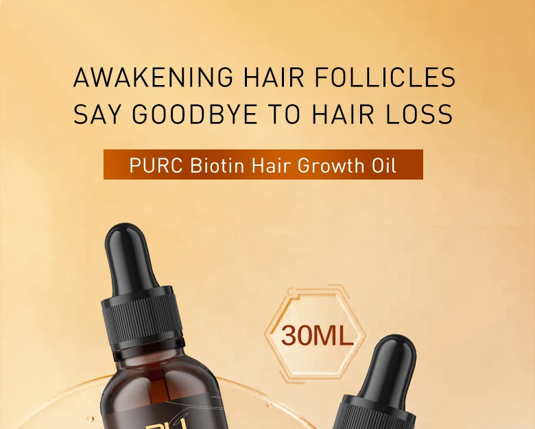 PURC Biotin Fast Hair Growth Oil, Hair Regrowth, Anti-Hair Loss for Men and Women, Hair & Scalp Treatment, Beauty Health