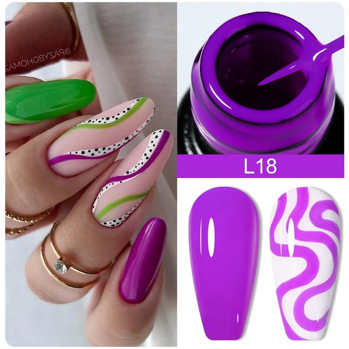 LILYCUTE 5ml Metallic Liner Gel Nail Polish Chrome Super Bright Mirror Effect Painting Drawing Line French Gel Nail Art Varnish