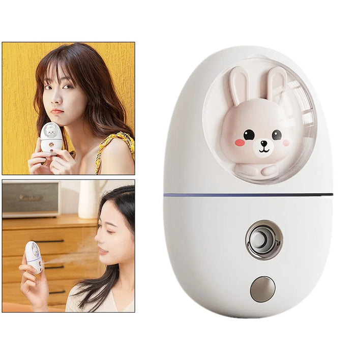 Cartoon 35ML Mini Facial Humidifier Face Nano Mist Sprayer Make Up Skin Moisturizing Hydration Nebulizer Face Steamer USB